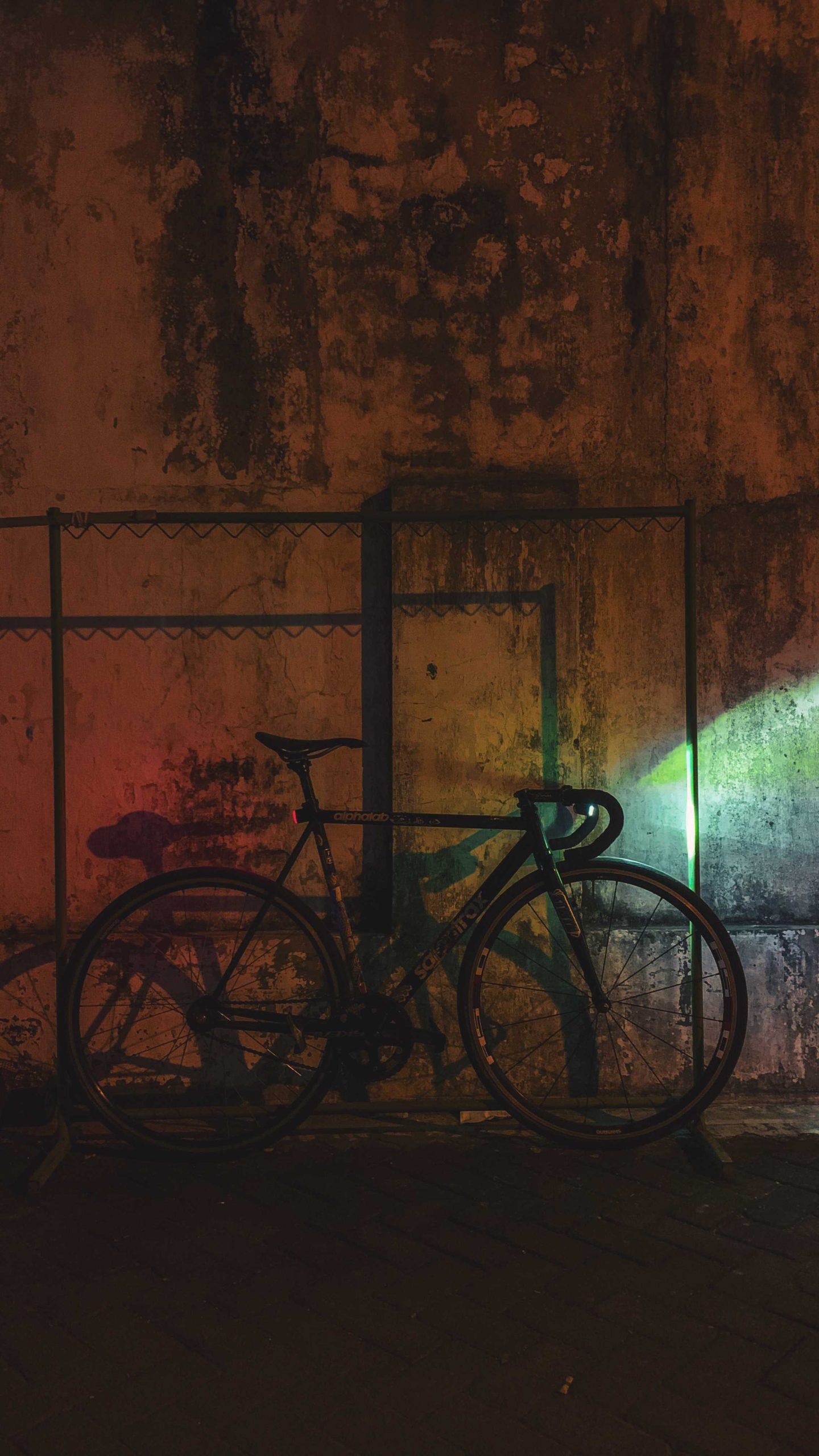 FIXED GEAR BIKE ON DARKNEST NIGHT WITH FRONT AND REAR LAMP
